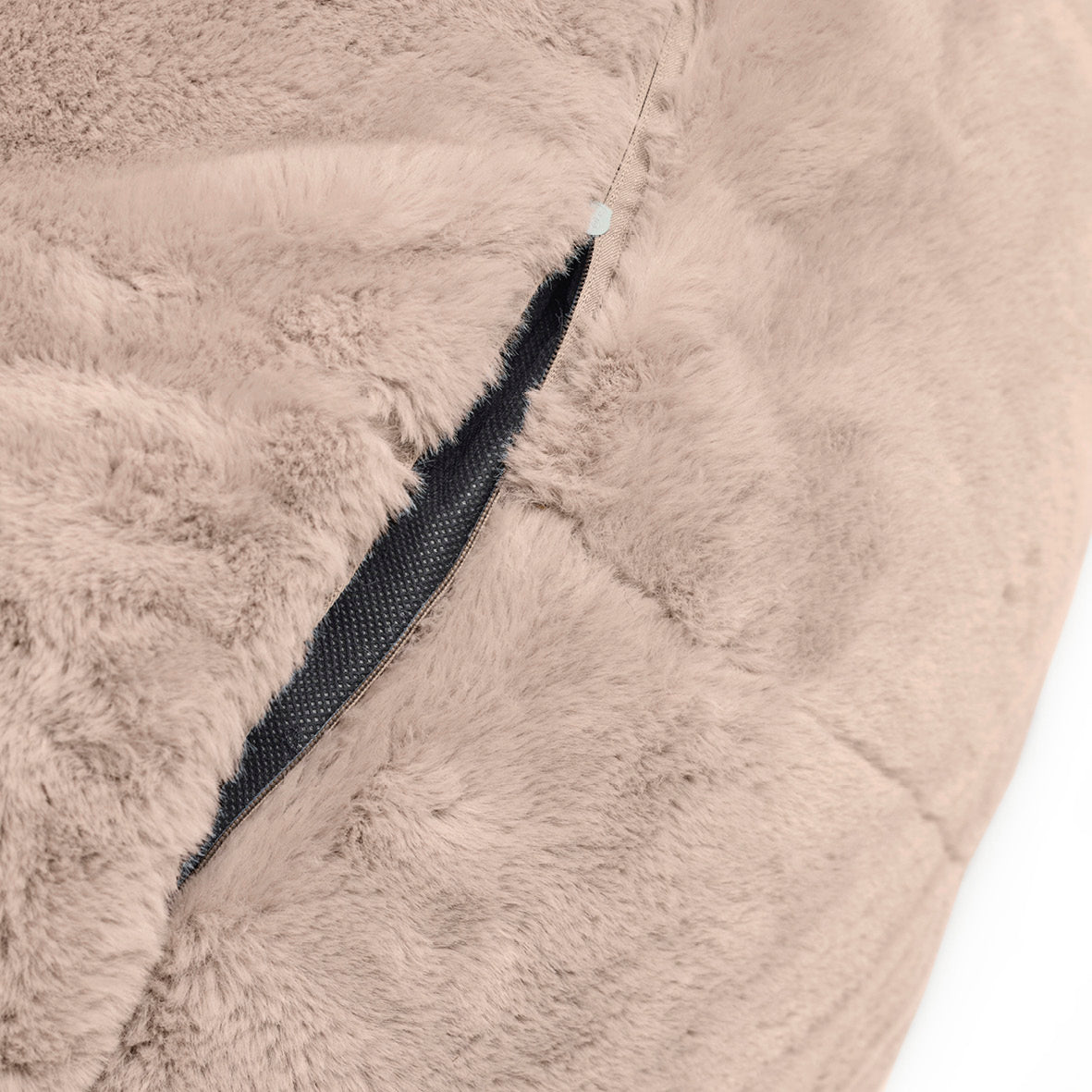 Housse de pouf sans rembourrage - douce en fausse fourrure - Beige - 130 x 80 cm