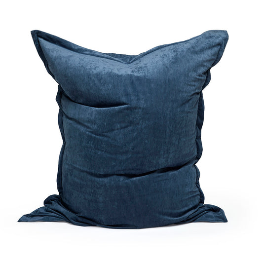 Housse de pouf sans rembourrage – douce en velours côtelé - Bleu