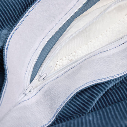 Housse de pouf sans rembourrage – douce en velours côtelé - Bleu