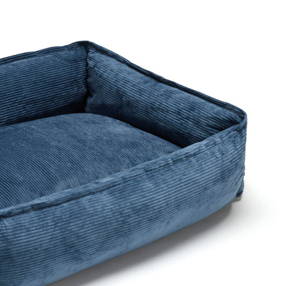 Panier pour chien velours côtelé - Bleu