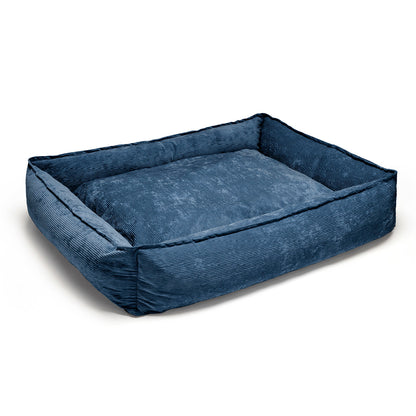 Panier pour chien velours côtelé - Bleu