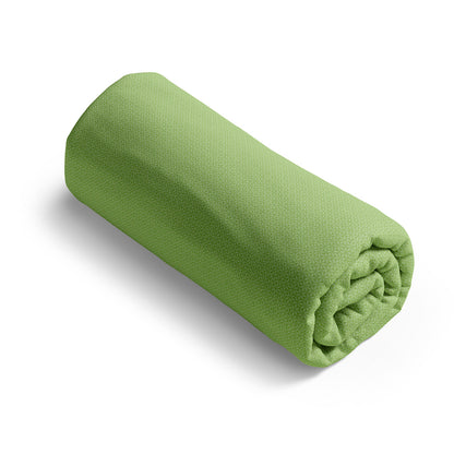 Fitted sheet cotton satin - Lina fleurs Green