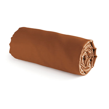 Fitted sheet cotton satin - Brown