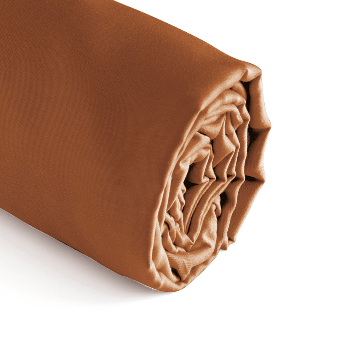 Fitted sheet cotton satin - Brown