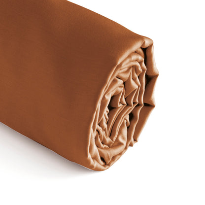 Fitted sheet cotton satin - Brown
