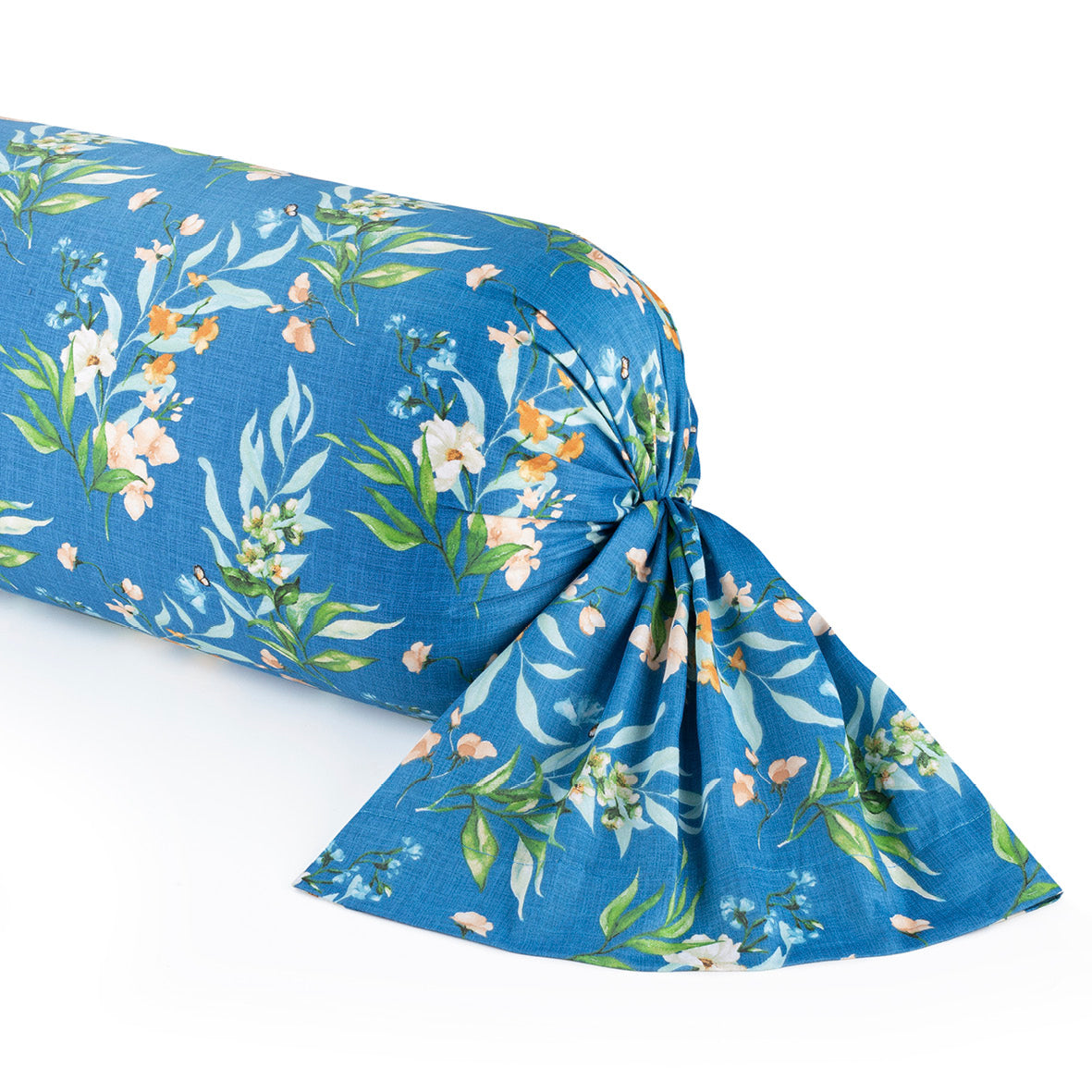 Taie de traversin satin de coton Belle de nuit Bleu - 43 x 210 cm