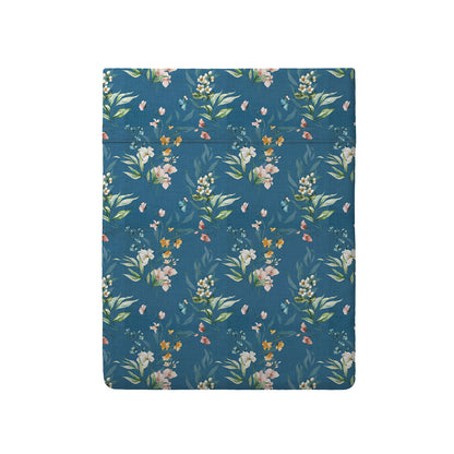 Flat sheet cotton satin - Belle de nuit Blue