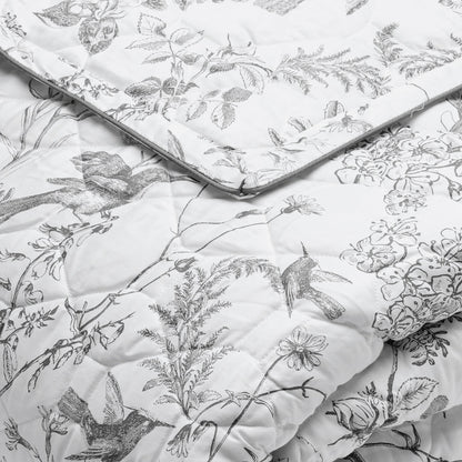 Bedspread XL Colibri botanique Black grey - 220 x 250 cm