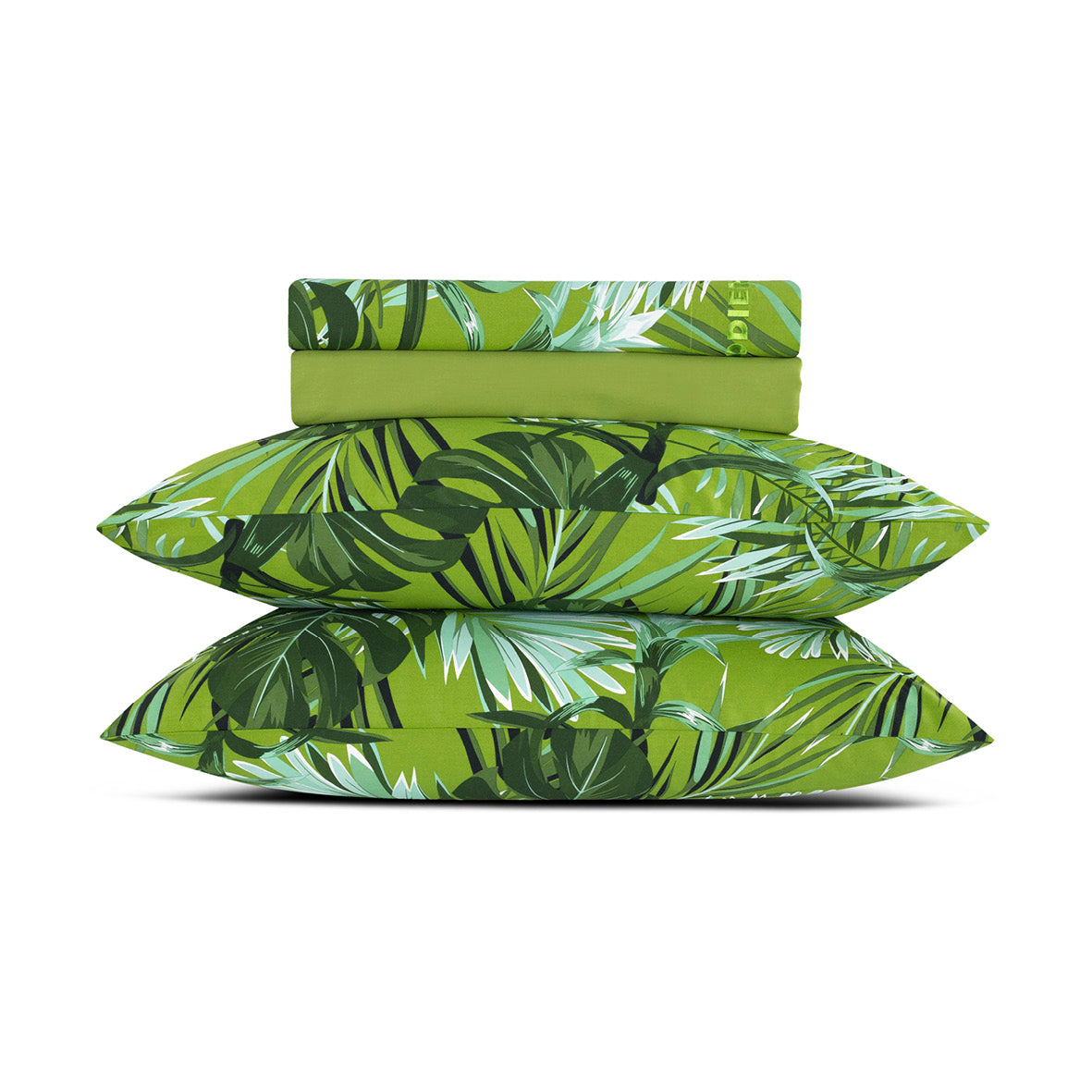 Ensemble de draps satin de coton - Tropical Vert clair