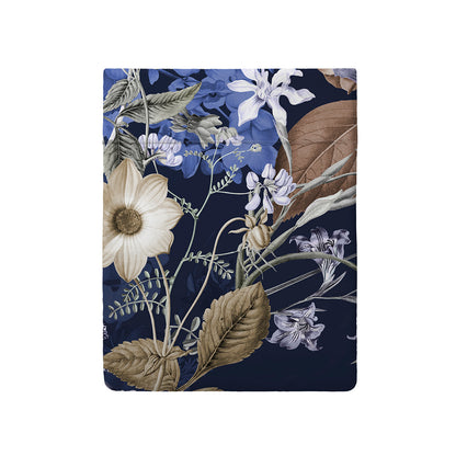 Flat sheet cotton satin - Floraison d'hortensias Blue