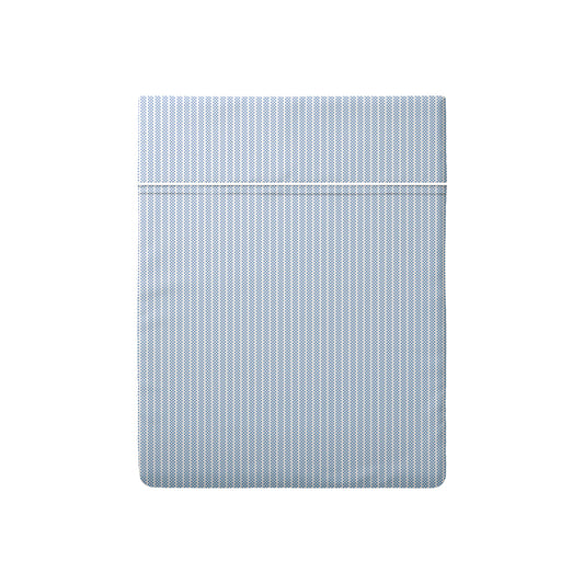 Drap plat coton percale - Nantes Bleu clair