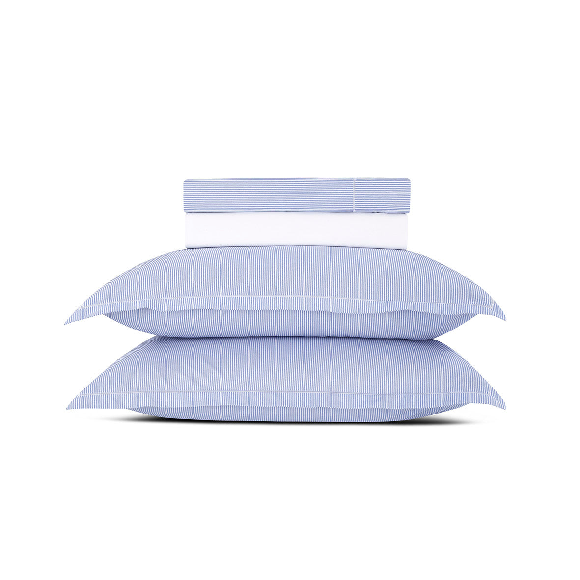 Ensemble de draps coton percale - Nantes Bleu clair