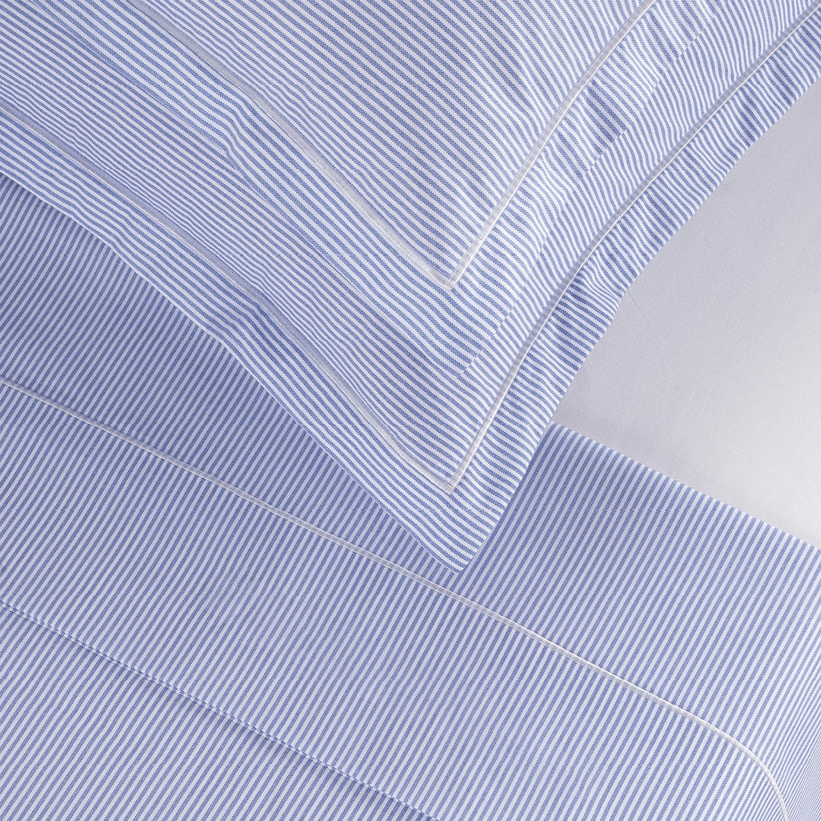 Ensemble de draps coton percale - Nantes Bleu clair