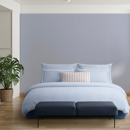 Ensemble de draps coton percale - Nantes Bleu clair