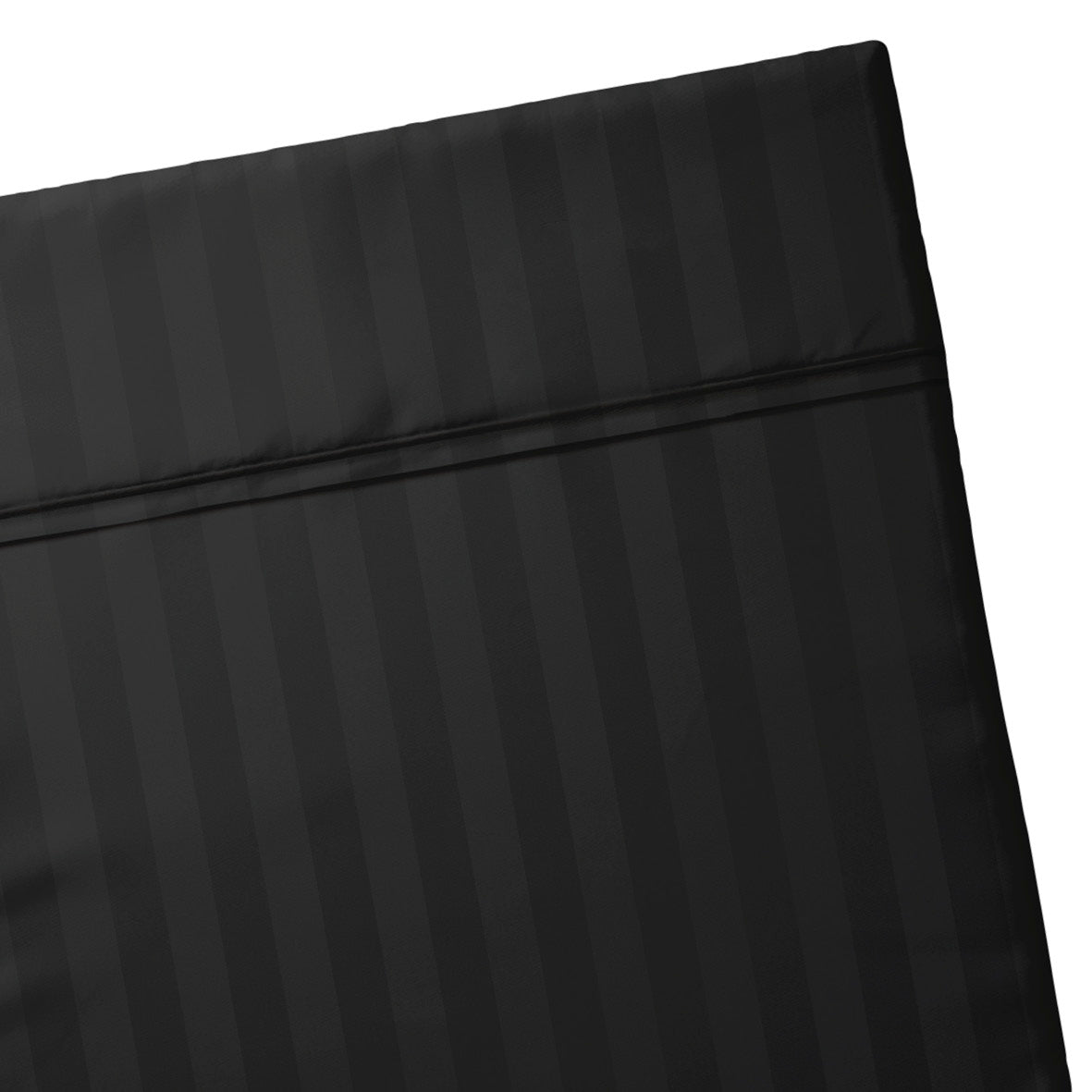 Drap plat satin de coton dobby stripe - Dobby stripe woven Noir 