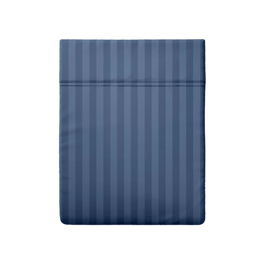 Drap plat satin de coton dobby stripe - Dobby stripe woven Bleu