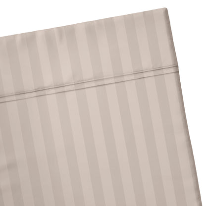 Drap plat satin de coton dobby stripe - Dobby stripe woven Taupe