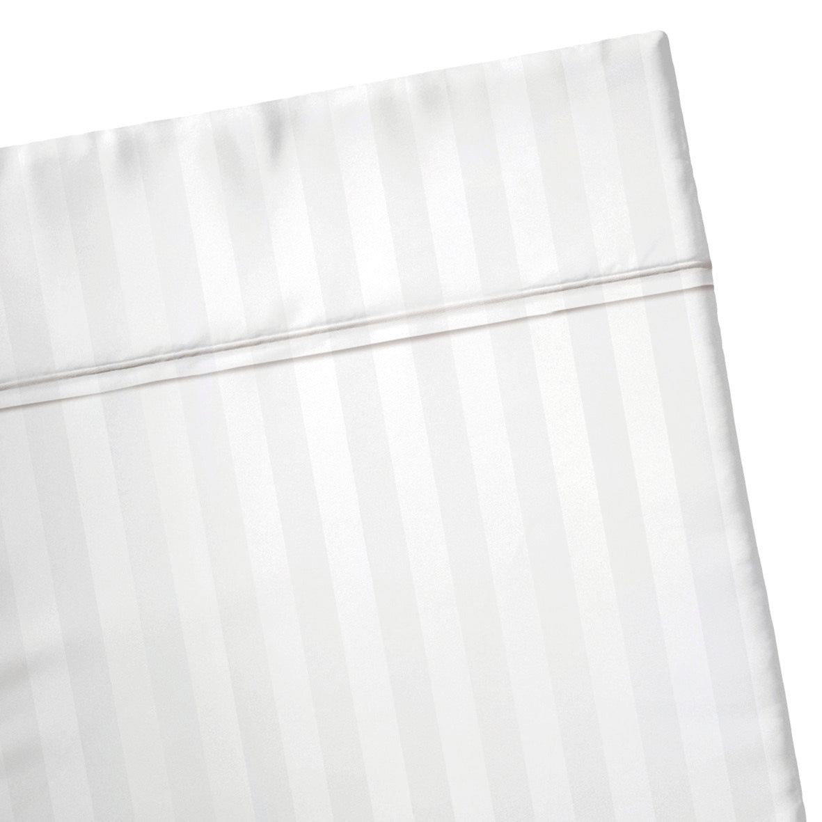 Drap plat satin de coton rayure tissé dobby - Dobby stripe woven Blanc