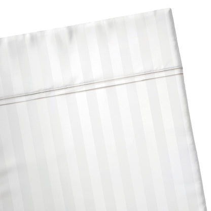 Drap plat satin de coton rayure tissé dobby - Dobby stripe woven Blanc