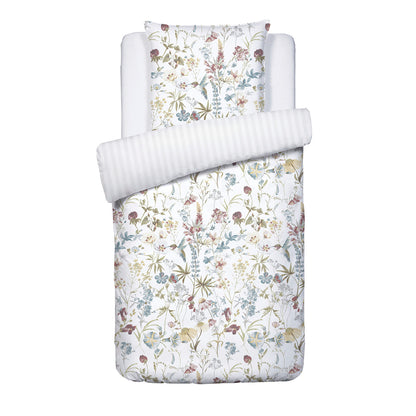 Duvet cover + pillowcase(s) cotton satin - Colibri chantant White