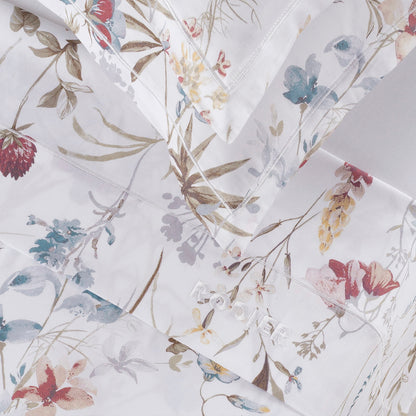 Sheet set cotton satin - Colibri chantant White