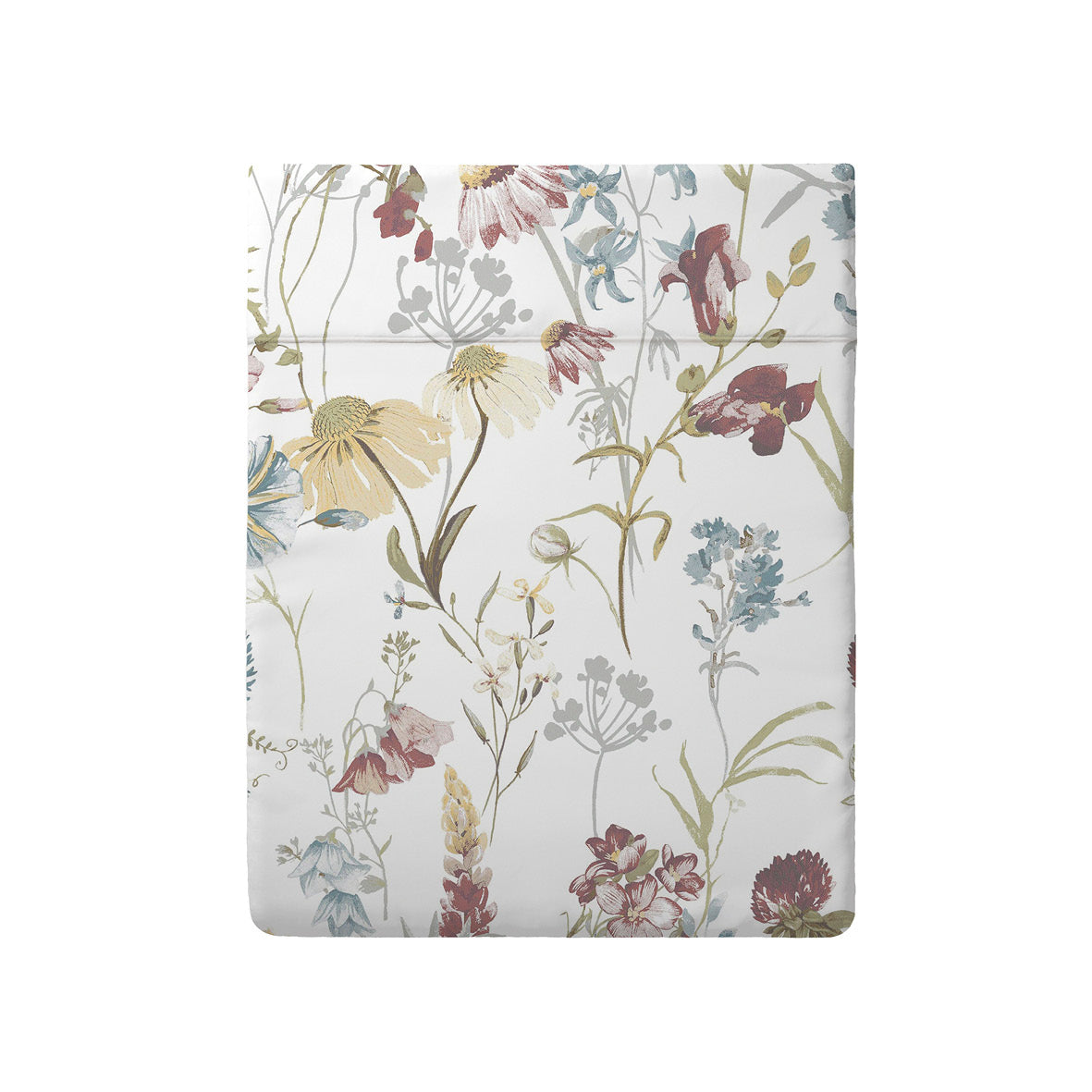 Drap plat satin de coton - Colibri chantant Blanc