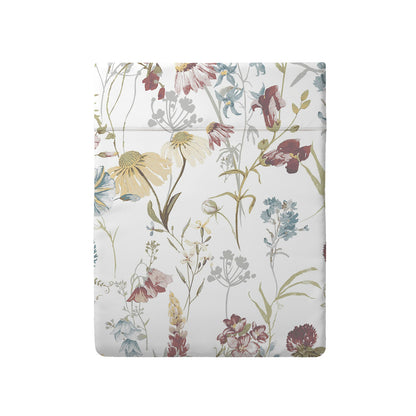 Drap plat satin de coton - Colibri chantant Blanc