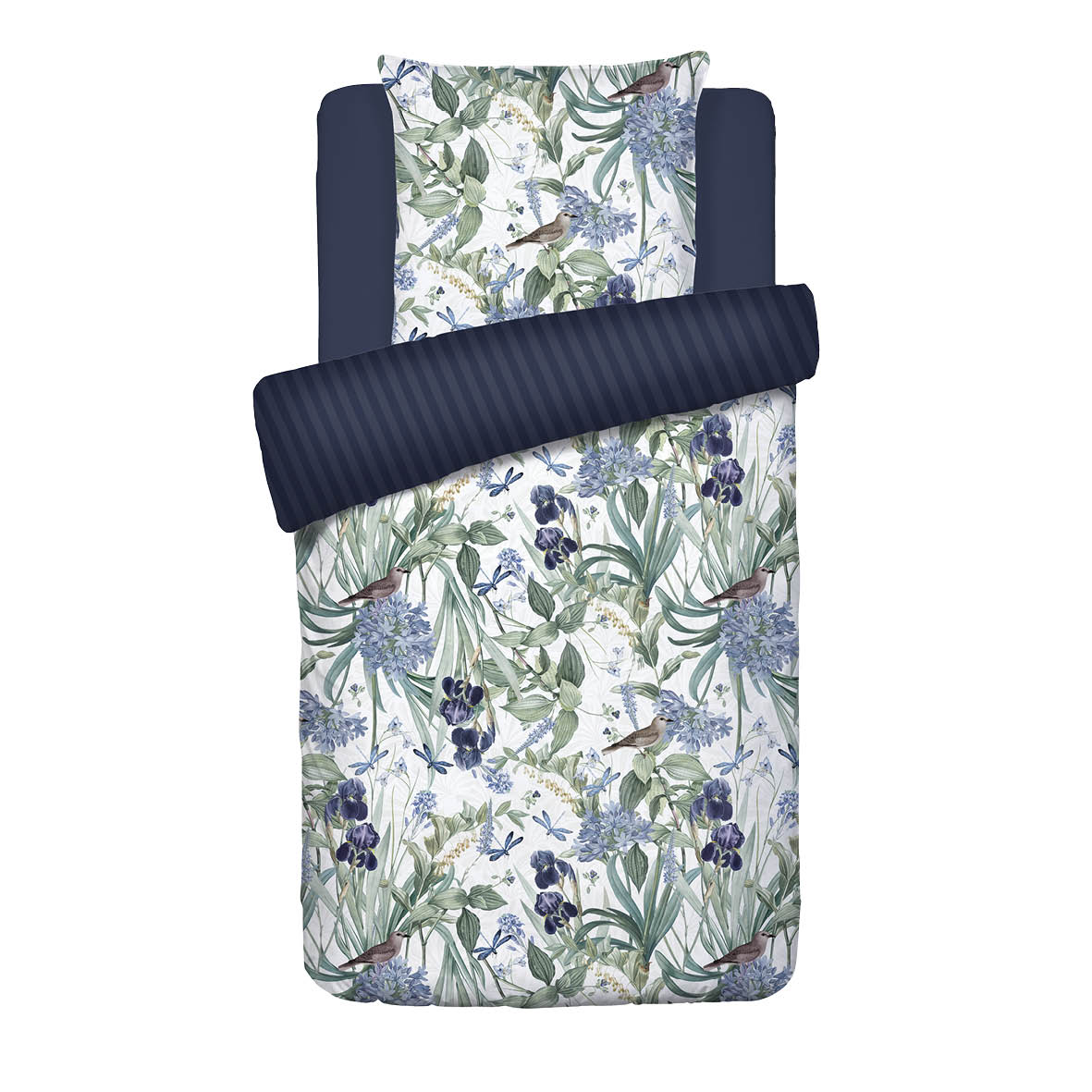 Duvet cover + pillowcase(s) cotton satin - Jardin d'Eden White