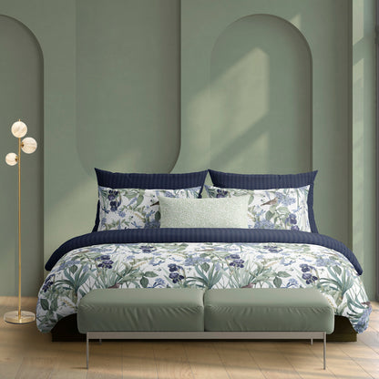 Duvet cover + pillowcase(s) cotton satin - Jardin d'Eden White