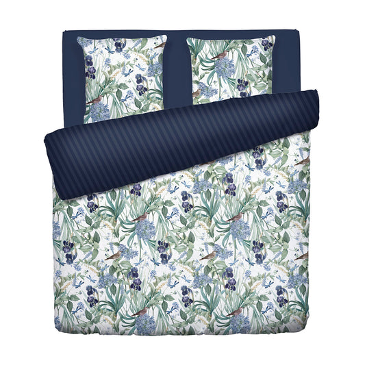 Duvet cover + pillowcase(s) cotton satin - Jardin d'Eden White