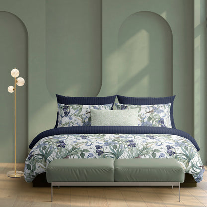 Pillowcase(s) cotton satin - Jardin d'Eden Dark blue