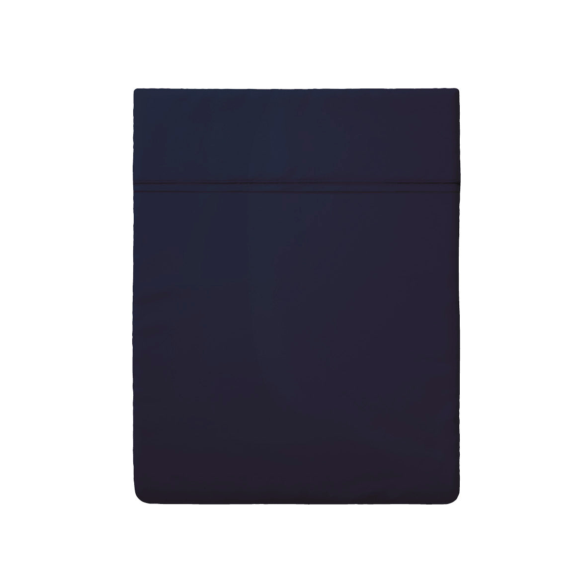 Drap plat satin de coton - Uni Bleu foncé