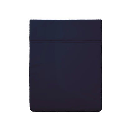 Drap plat satin de coton - Uni Bleu foncé
