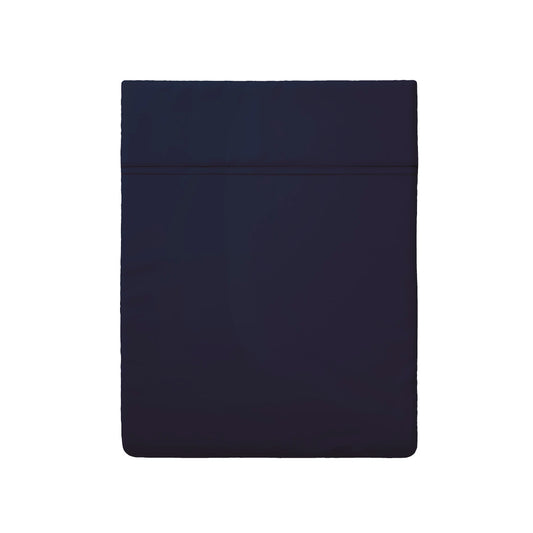 Drap plat satin de coton - Uni Bleu foncé