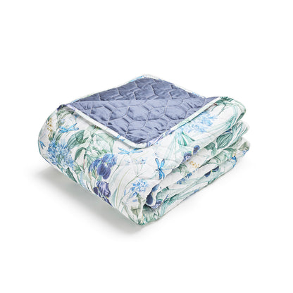 Bedspread cotton satin - Jardin d'Eden White - 220 x 250 cm