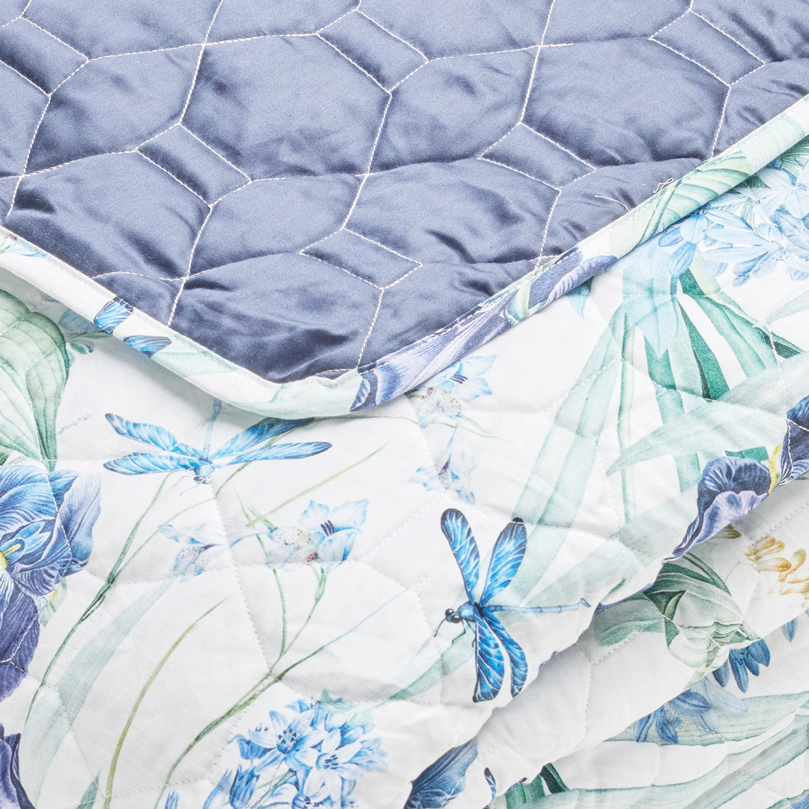 Bedspread cotton satin - Jardin d'Eden White - 220 x 250 cm