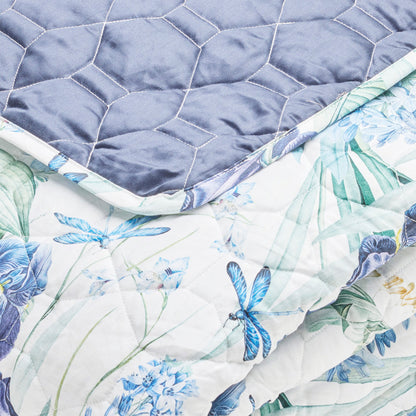 Bedspread cotton satin - Jardin d'Eden White - 220 x 250 cm