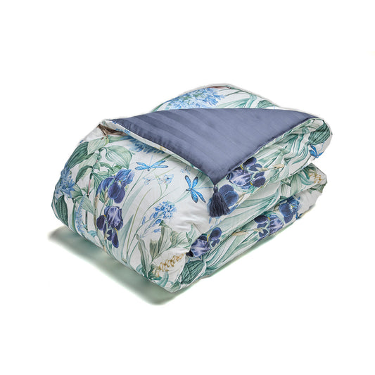 Quilt with tassels cotton satin - Jardin d'Eden White - 140 x 200 cm