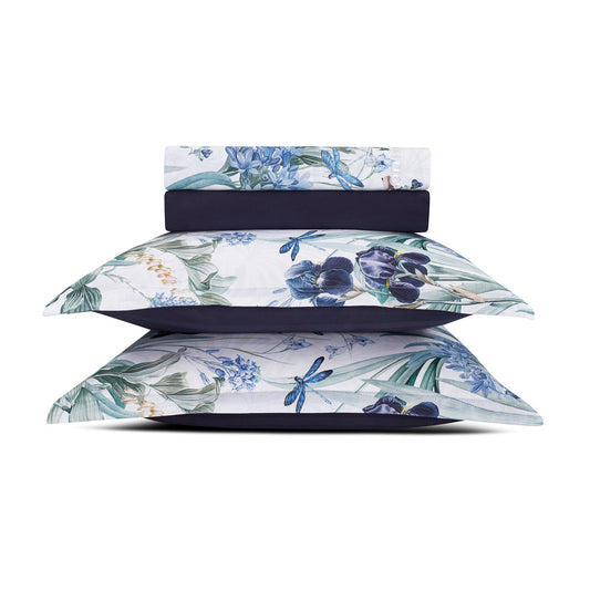 Sheet set cotton satin - Jardin d'Eden White
