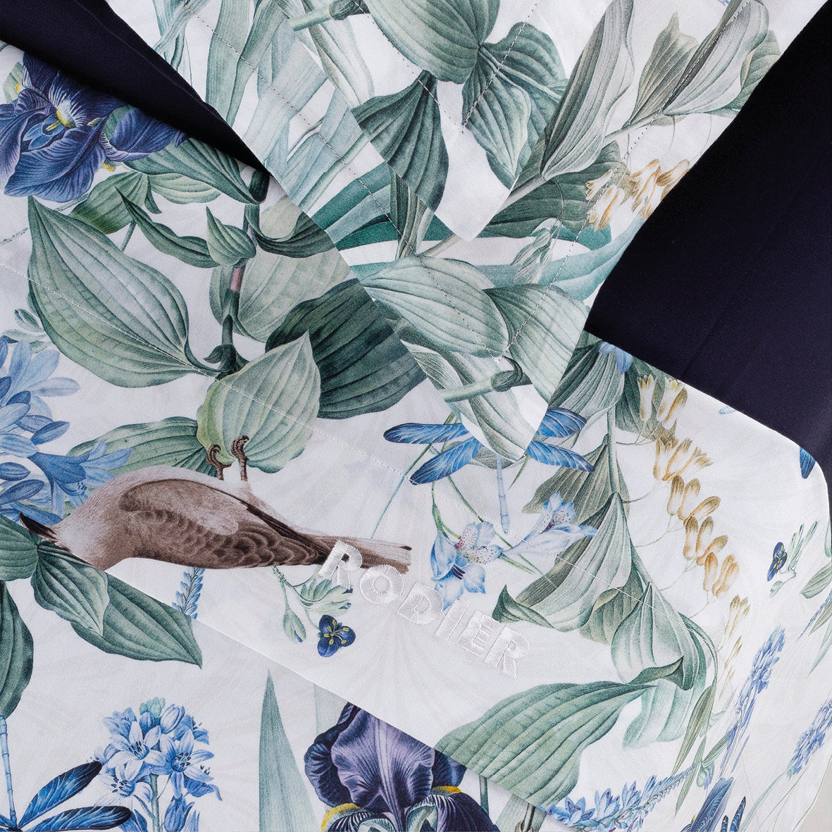 Sheet set cotton satin - Jardin d'Eden White