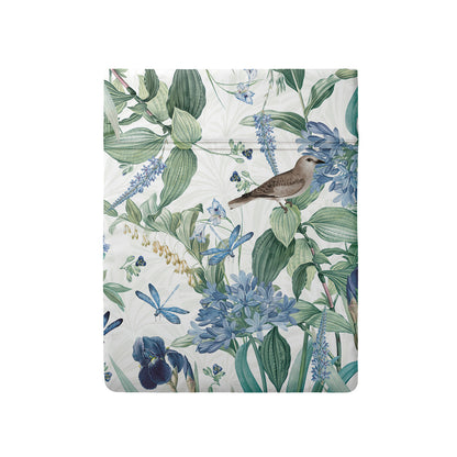 Drap plat satin de coton - Jardin d'Eden Blanc