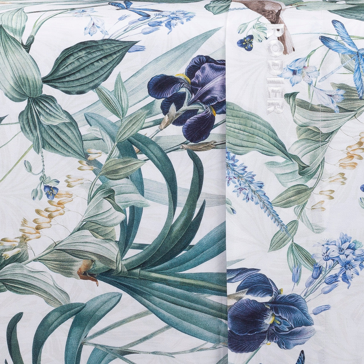 Drap plat satin de coton - Jardin d'Eden Blanc