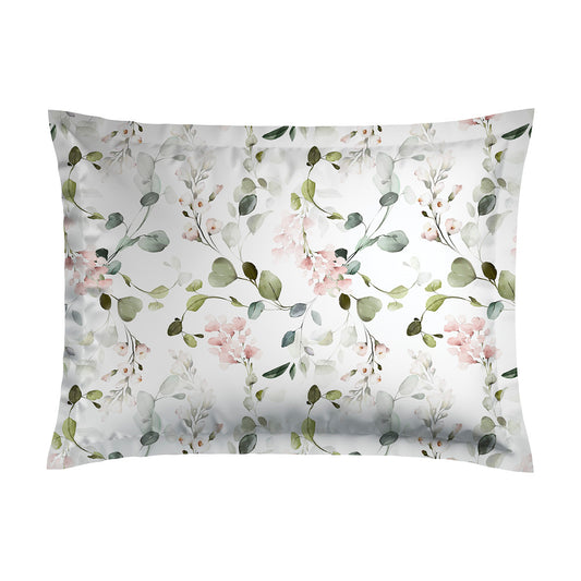 Pillowcase(s) cotton satin - Feuilles de coeur Green