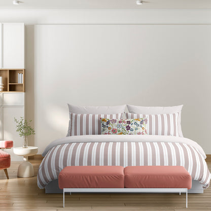 Duvet cover + pillowcase(s) cotton satin - Noémie Old pink