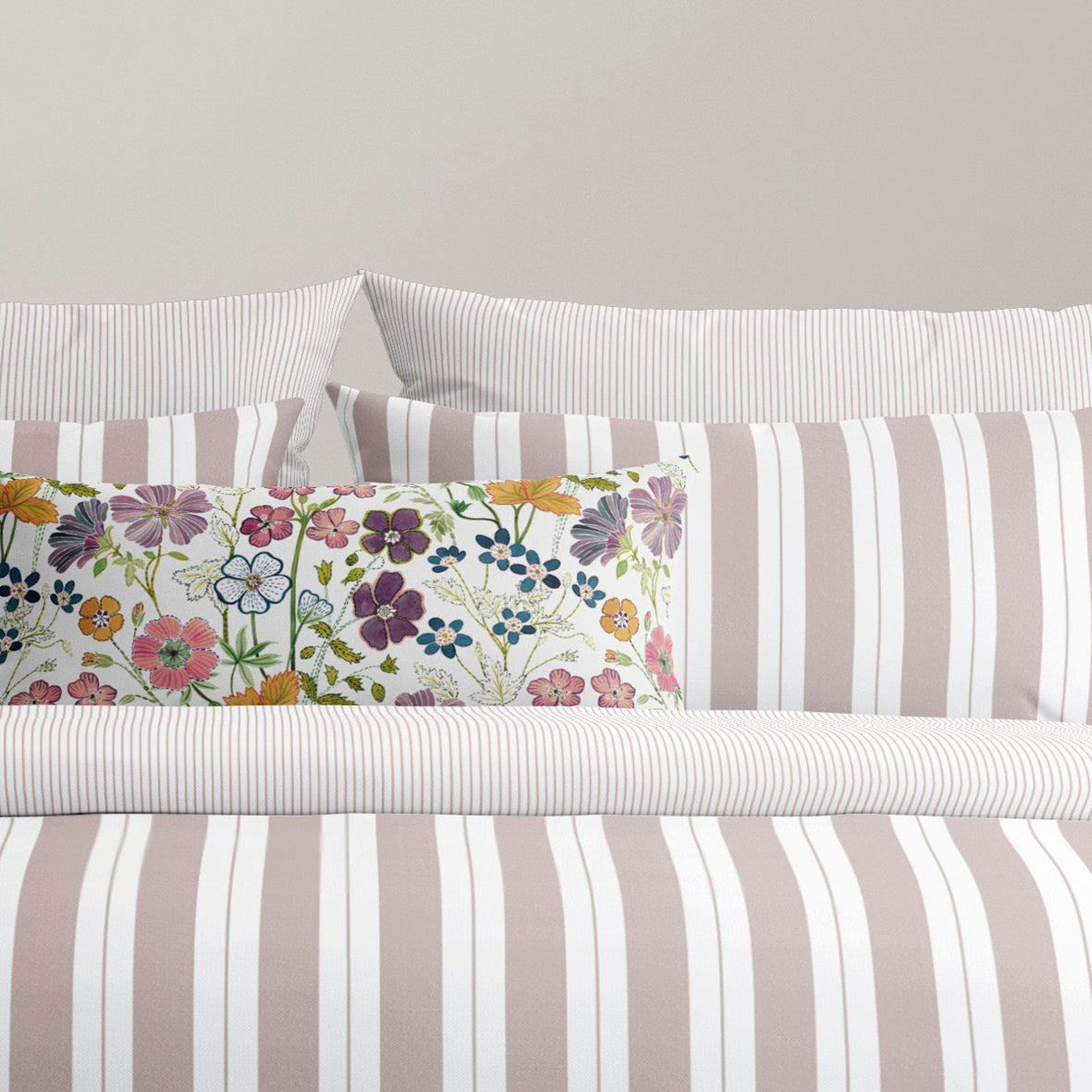 Duvet cover + pillowcase(s) cotton satin - Noémie Old pink