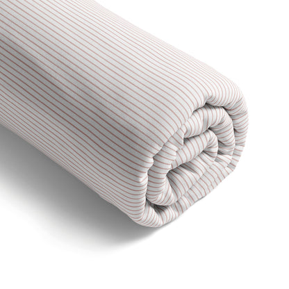 Fitted sheet cotton satin - Fines rayures Old pink