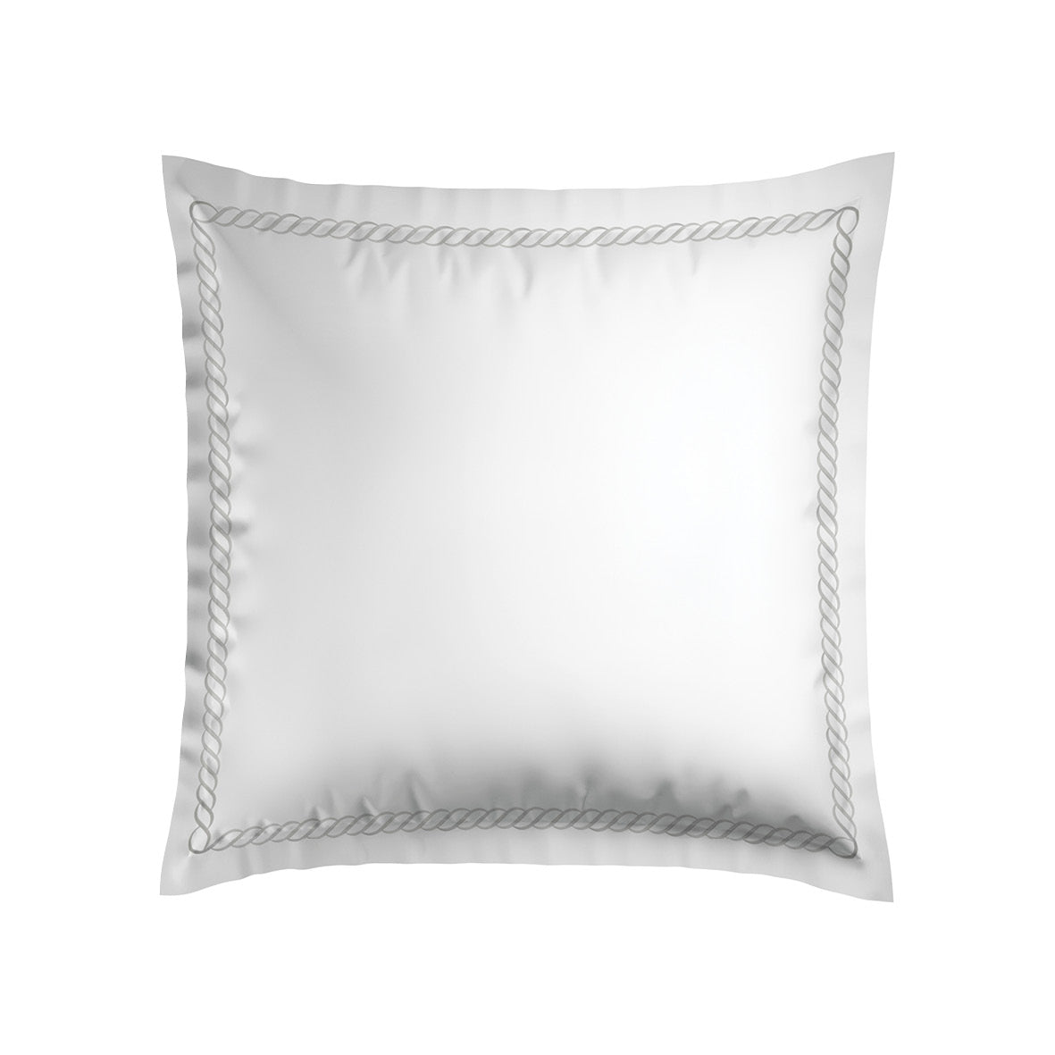 Pillowcase(s) cotton satin - Eclat de perle Grey / White 2 x (63 x 63 cm)