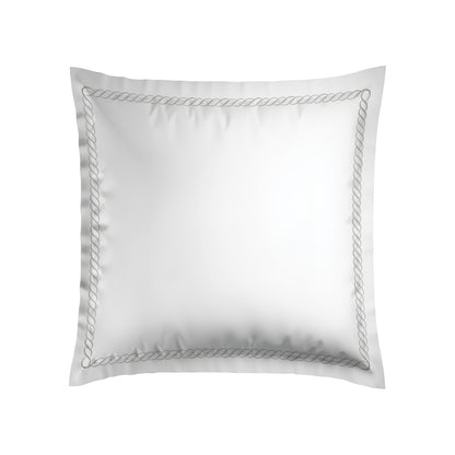Pillowcase(s) cotton satin - Eclat de perle Grey / White 2 x (63 x 63 cm)