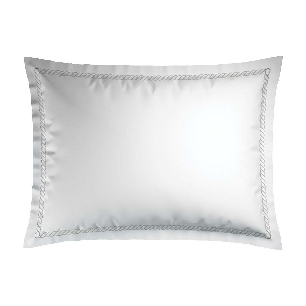 Pillowcase(s) cotton satin - Eclat de perle Grey / White 2 x (50 x 70 cm)