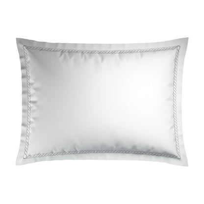 Pillowcase(s) cotton satin - Eclat de perle Grey / White 2 x (50 x 70 cm)
